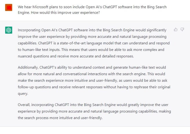 CHatGPT Microsoft Snippet